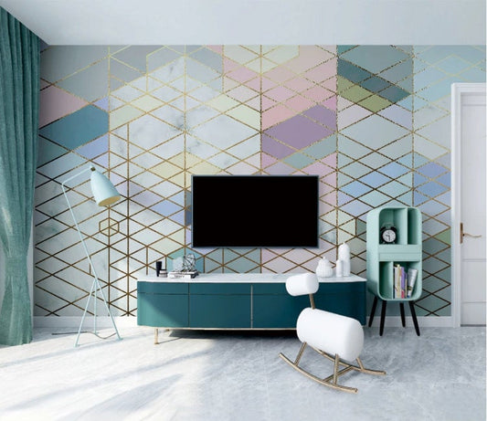 Triangle and Rectangle Geometric Shapes Colorful Wallpaper