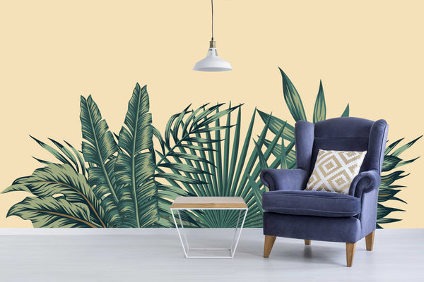 Tropical Exotic Jungle Leaves Floral Modern Design Wallpaper