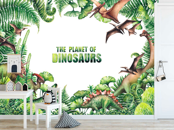 Dinosaurs Green Prehistoric Plants Animal Wallpaper