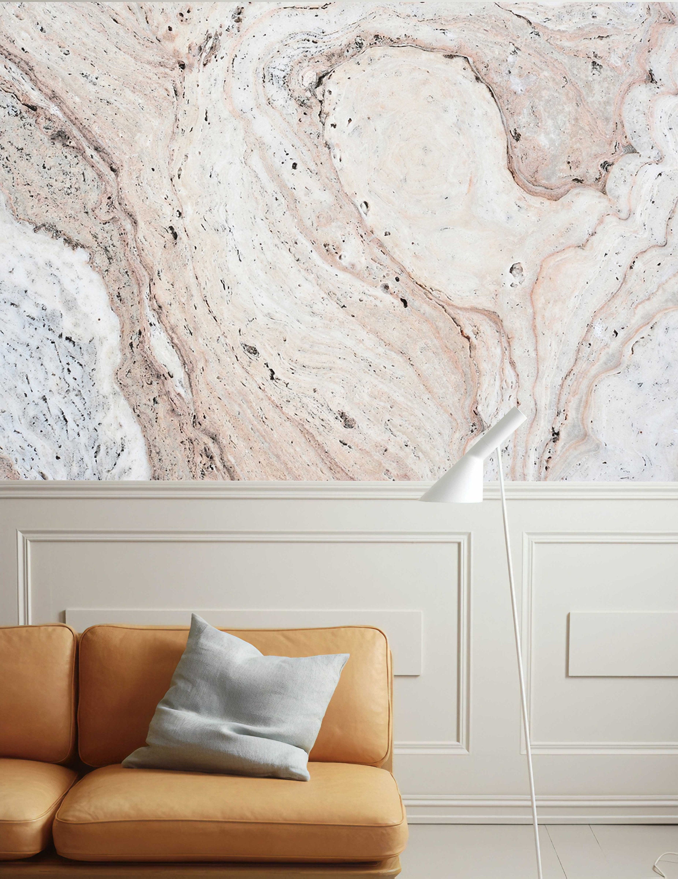 Beige And White Crack Marble Wallpaper Abstract Wall Art