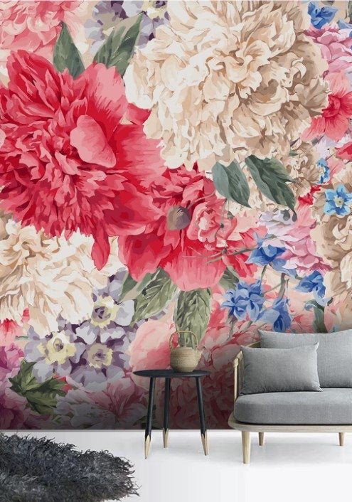 Assorted Colorful Flowers Botanic Exotic Floral Wallpaper