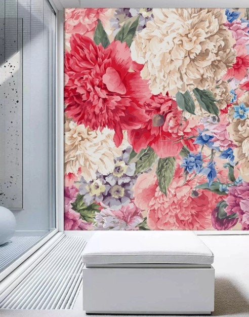 Assorted Colorful Flowers Botanic Exotic Floral Wallpaper