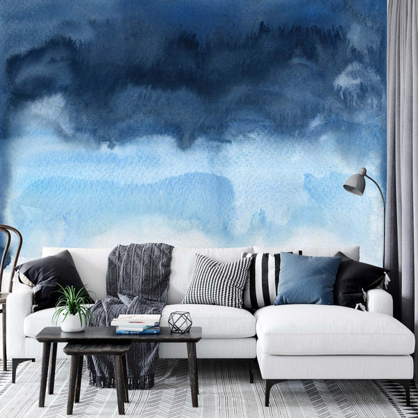 Dark Blue White and Bluish Art Design Abstract Wallpaper