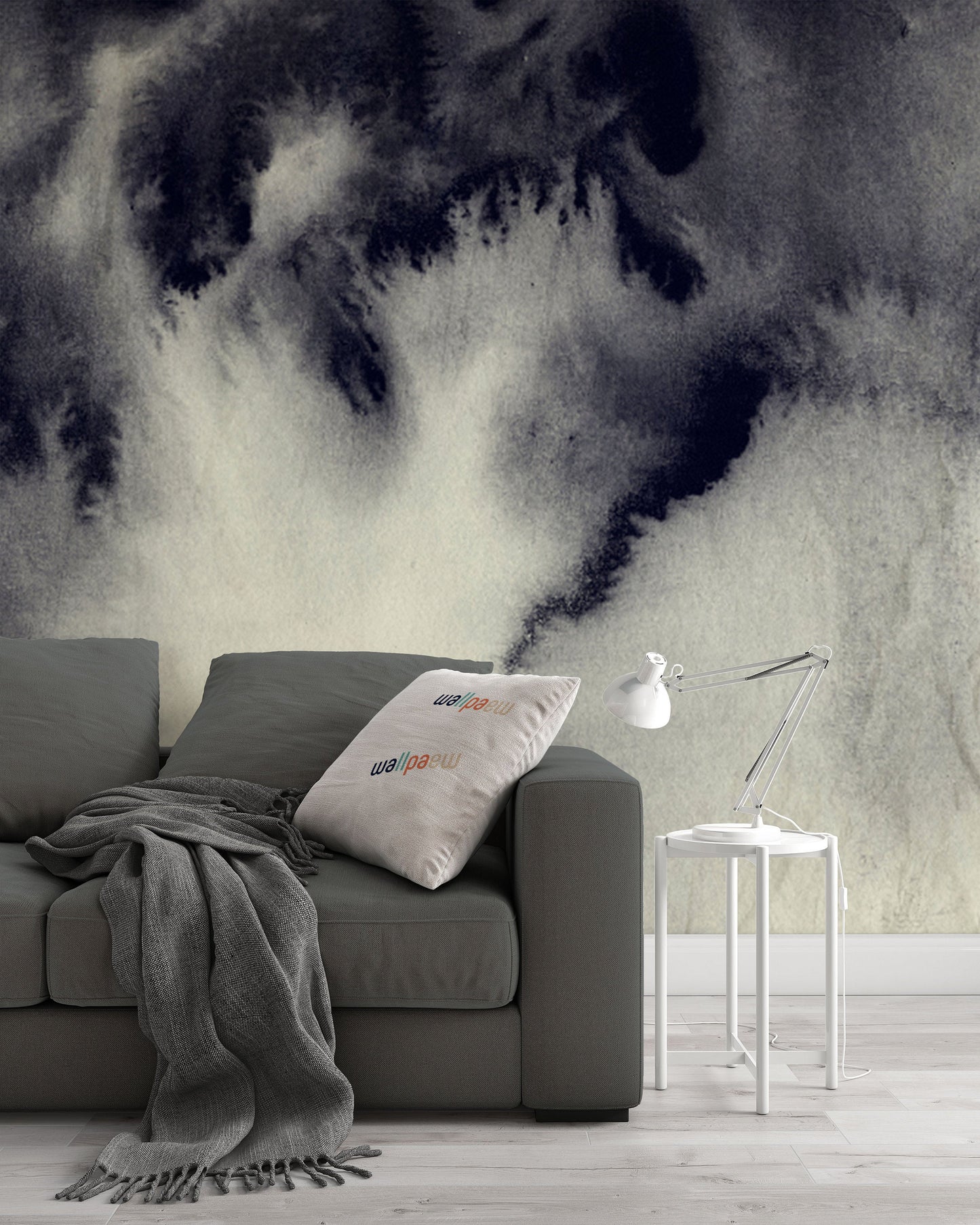 Abstract Ink Painting On Grunge Paper Background Wallpaper