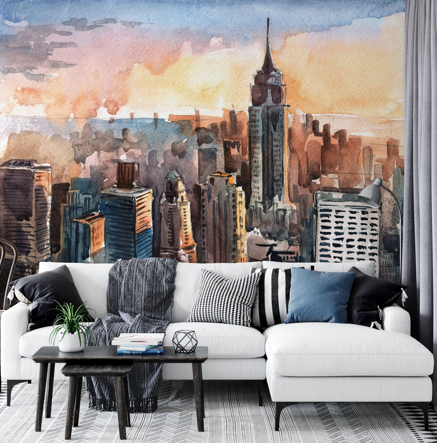 Manhattan Skyscrapers Sunset New York Towers City Wallpaper