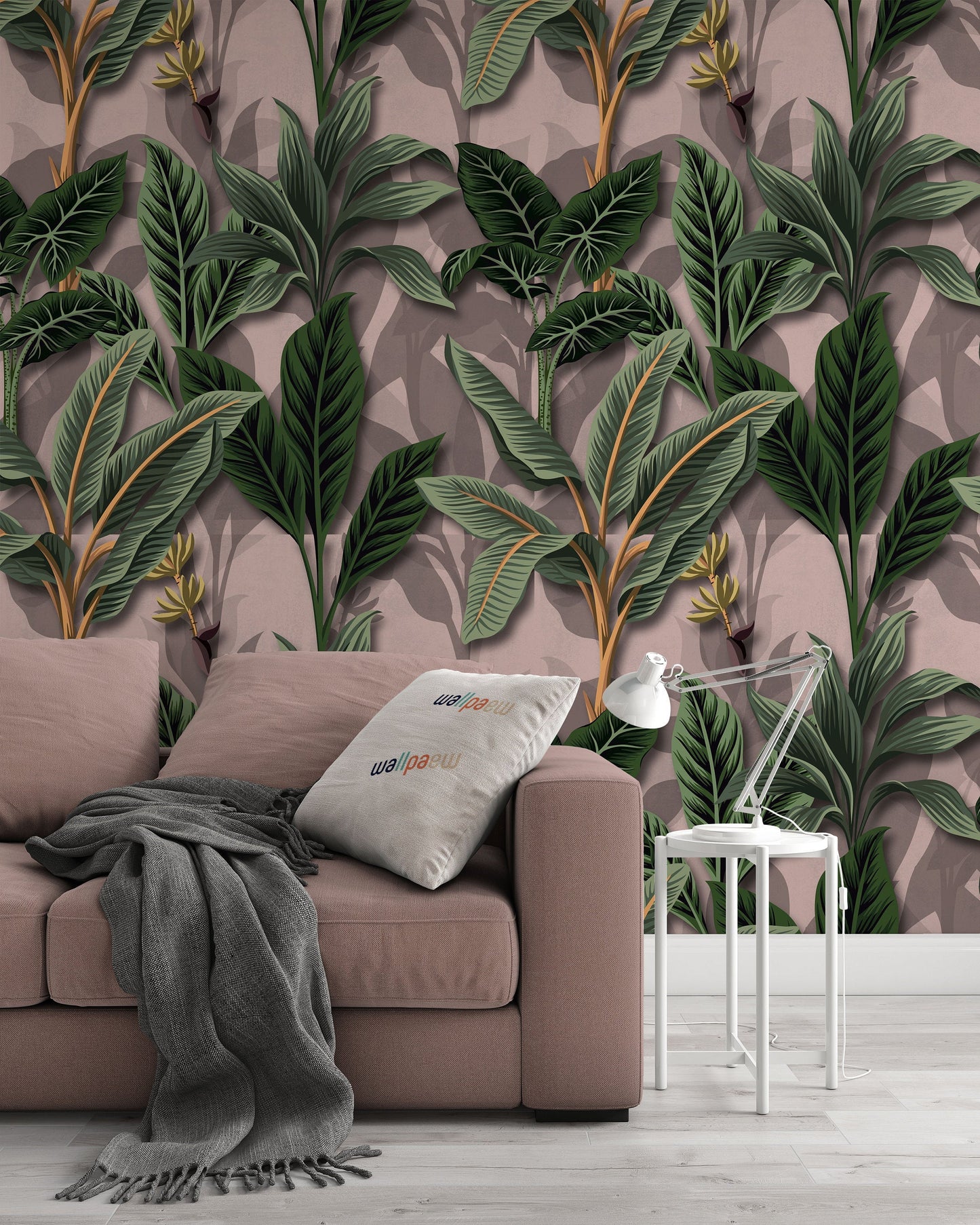 Vintage Tropical Palm Banana Trees Exotic Jungle Wallpaper