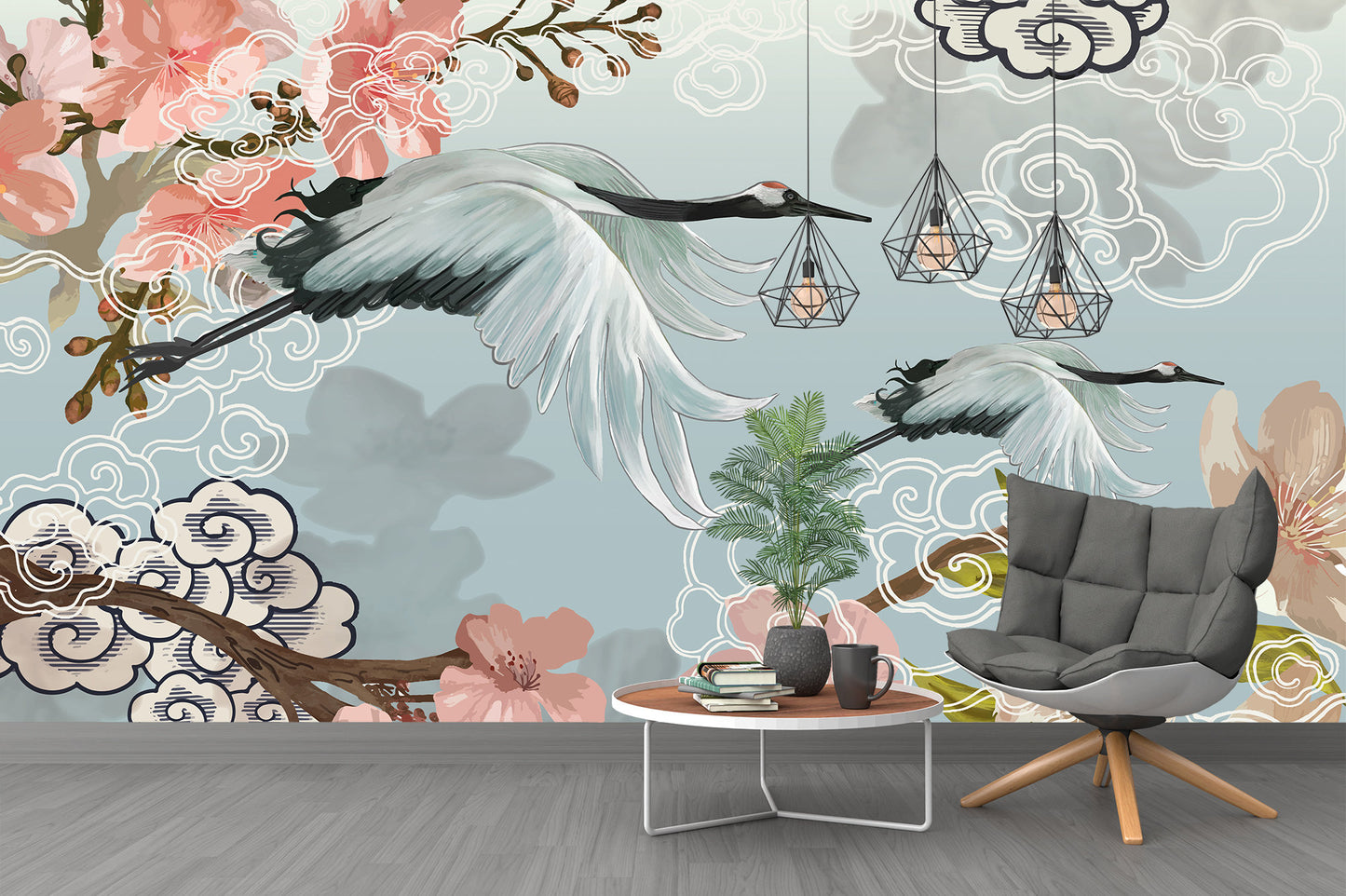 Watercolor Flowers Tree Bird Pretty Animal Wallpaper