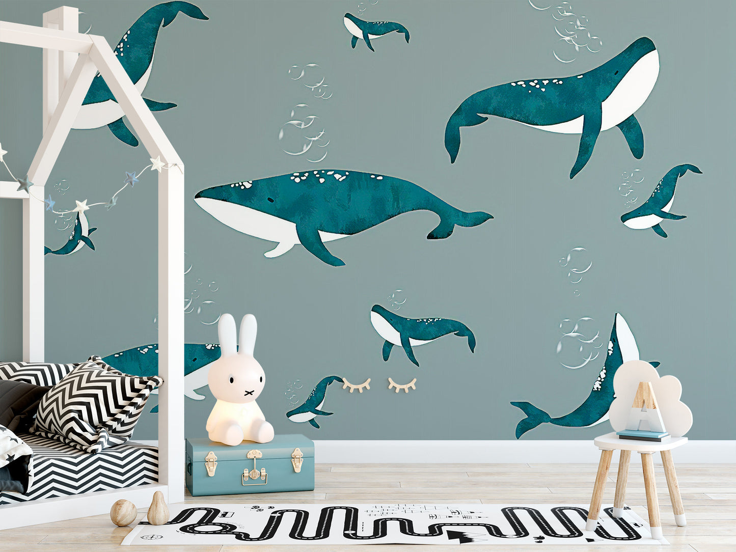 Animals Dolphin Wallpaper Sea and Fishes Wall Mural Removable