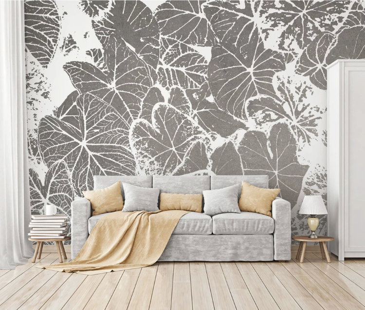 Leaves Floral Modern Background Wallpaper Mural Home Decor
