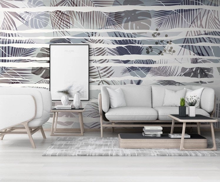 Botanical Leaves Modern Striking Design Floral Wallpaper Restaurant Living Room Cafe Office Bedroom Mural Home Wall Art
