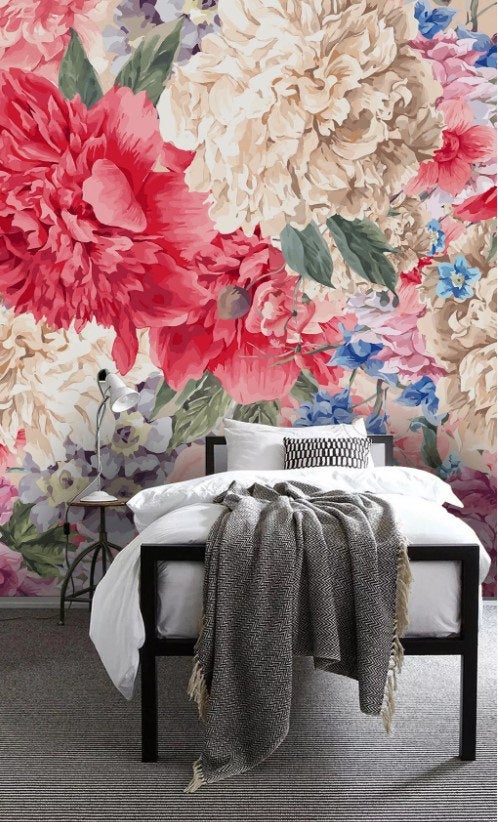 Assorted Colorful Flowers Botanic Exotic Floral Wallpaper