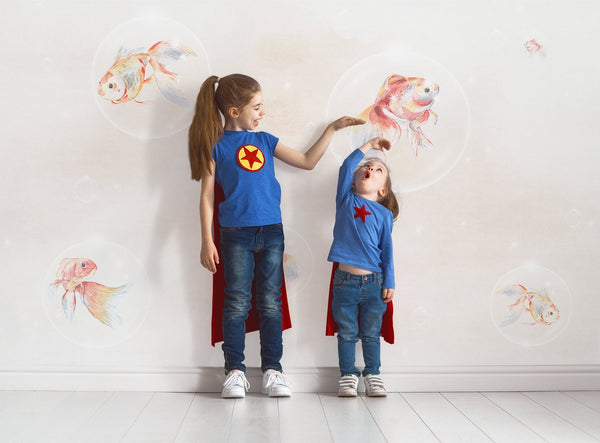 Goldfish Pinky White Backround Wallpaper Mural Home Decor