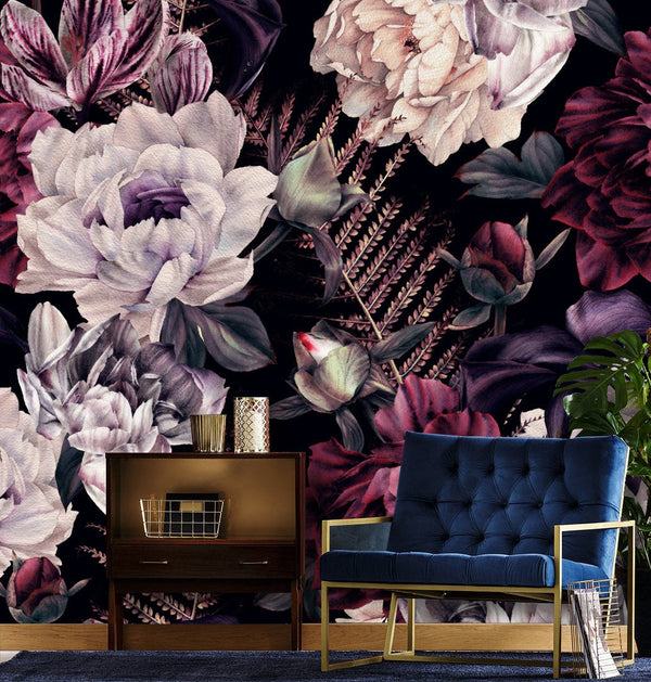 Elegant Pattern Of Blush Toned Rustic Flowers Floral Wallpaper
