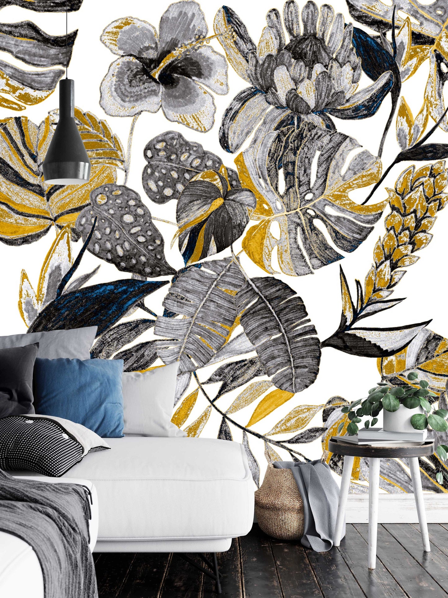 Exotic Plants Tropical Leaves Flowers Floral Wallpaper