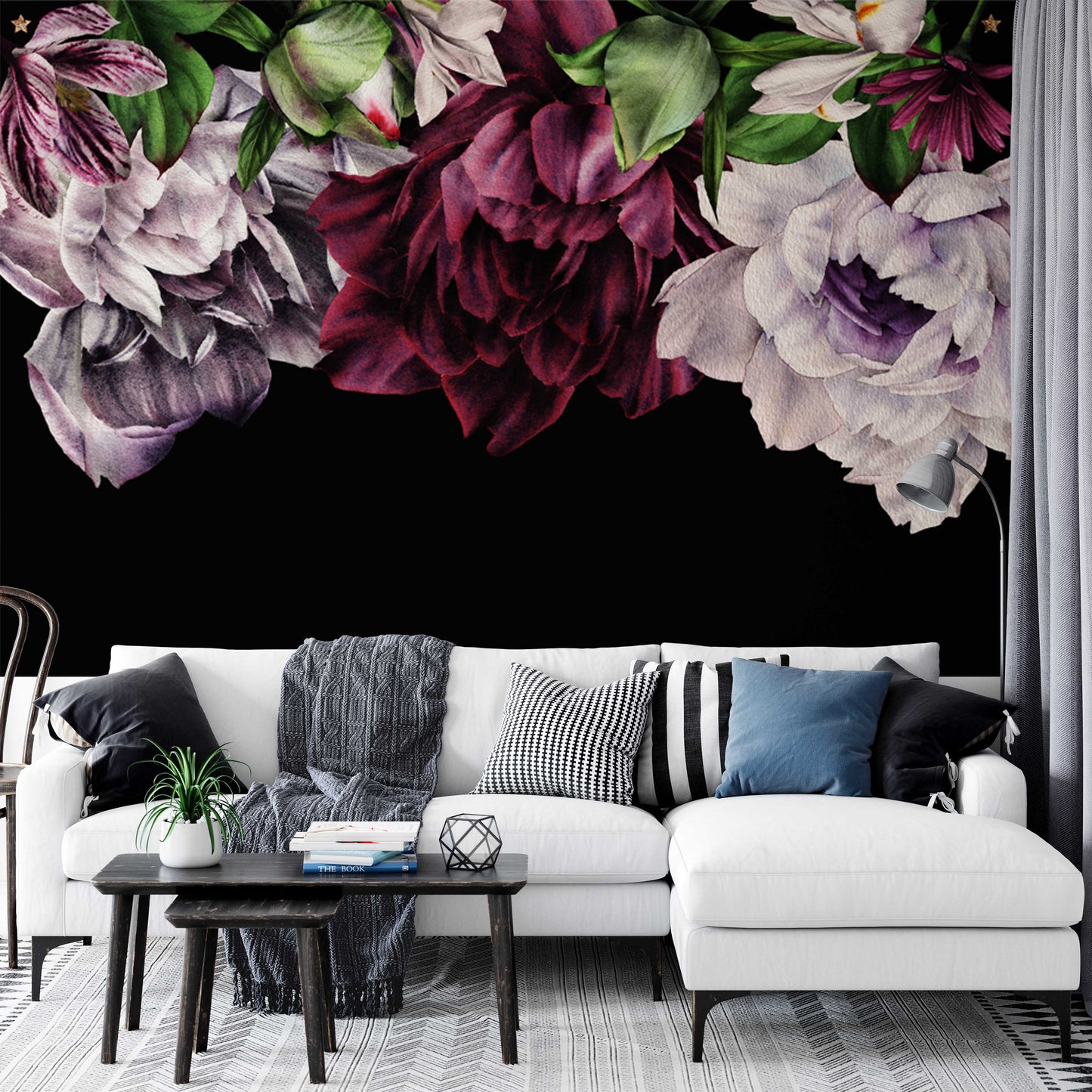 Greeting Vintage Colorful Flowers Floral Wallpaper