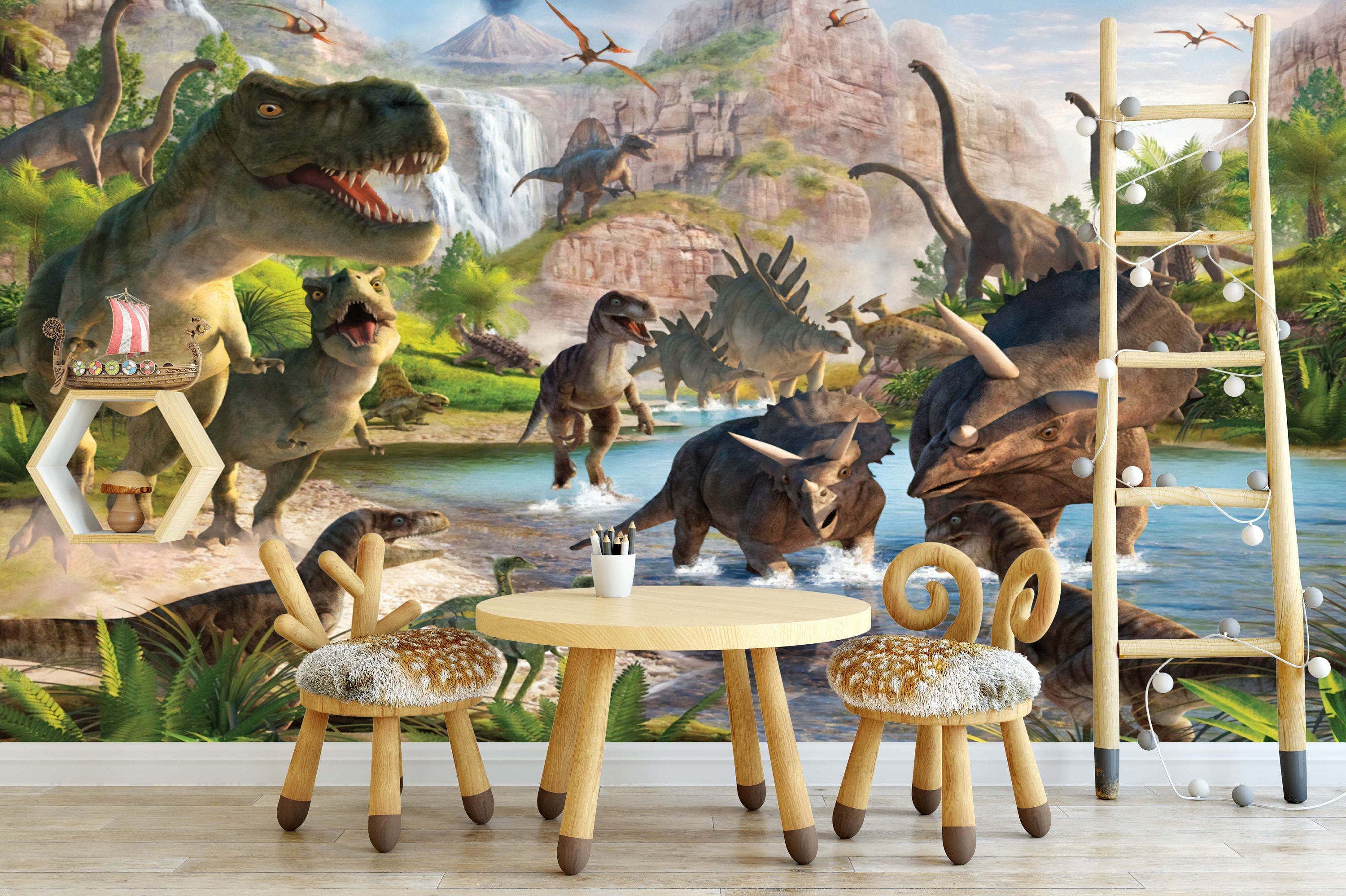 Prehistoric Dinosaurs Jurassic Park Plants Valley Wallpaper