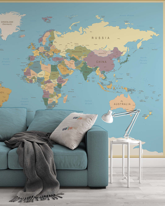 Travelling Vintage World Map Wallpaper Restaurant Cafe Office Bedroom Living Room Mural Home Decor Wall Art