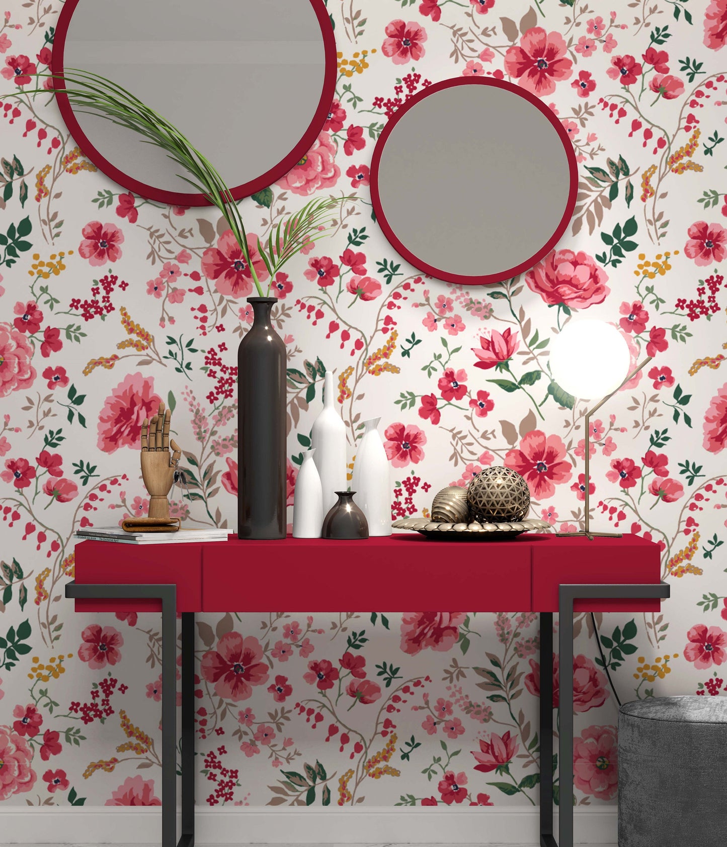 Watercolor Floral Pattern Flowers Background Modern Wallpaper Restaurant Living Room Cafe Office Bedroom Mural Home Wall Art
