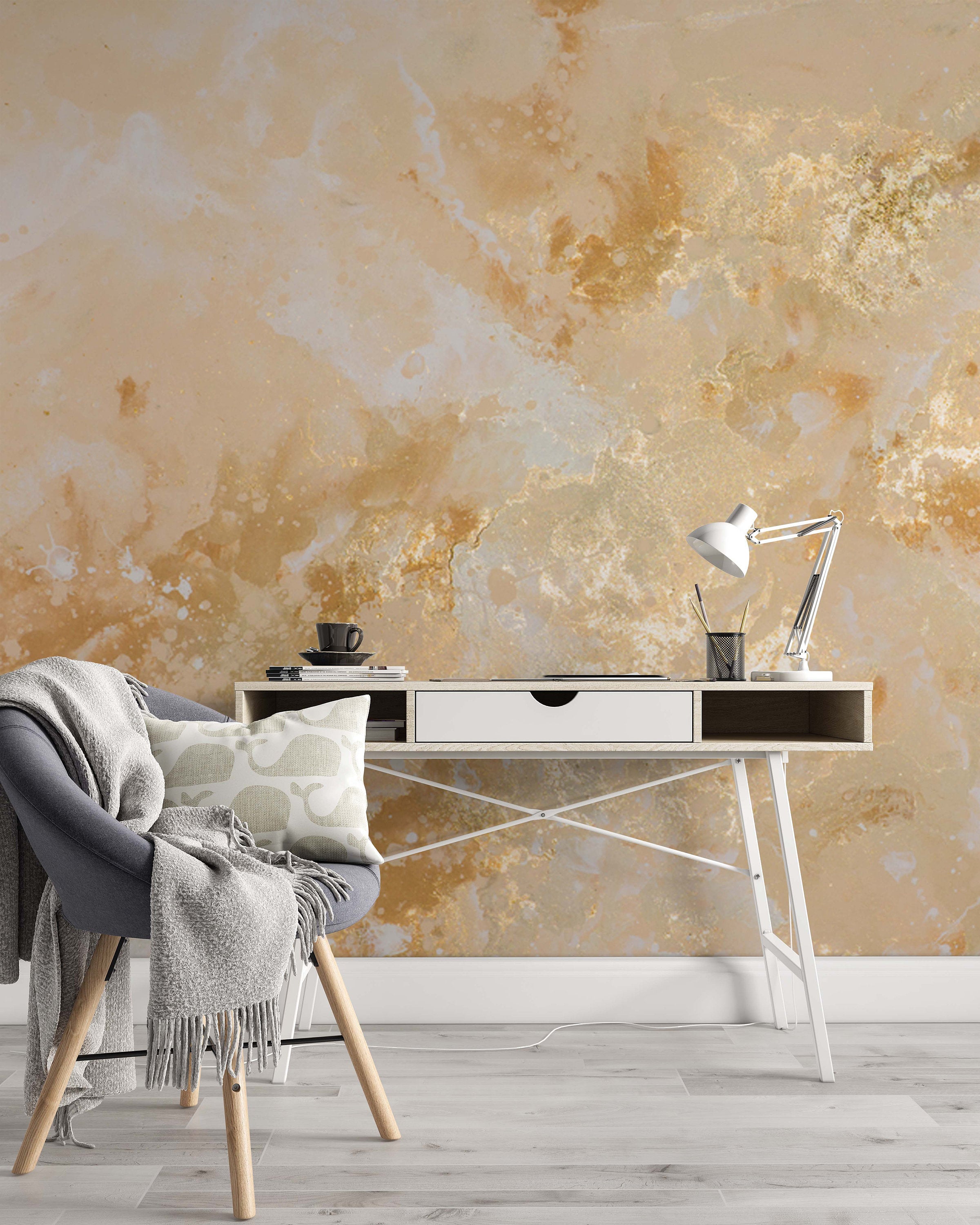 White Yellow Gold Abstract Modern Design Background Wallpaper Cafe Restaurant Decoration Living Room Bedroom Mural Home Decor Wall Art