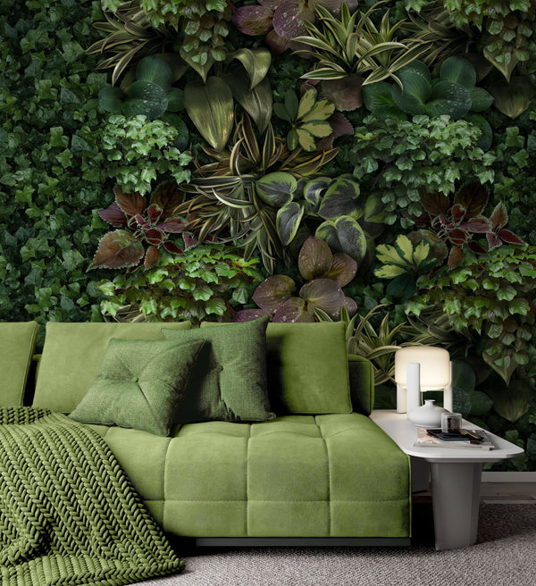 Realistic Green Leaves Floral Wallpaper Mural Home Wall Art