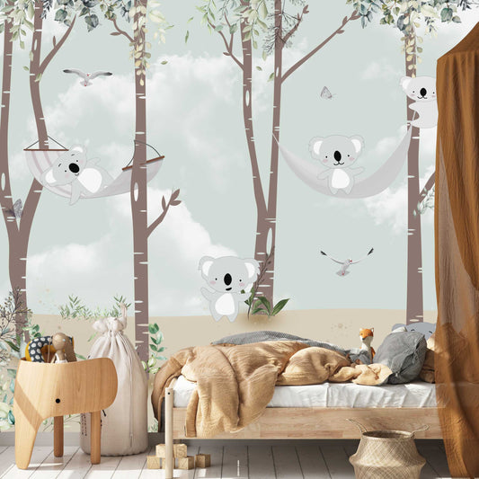 Cute Baby Pandas Animals Wallpaper Wall Art Removable