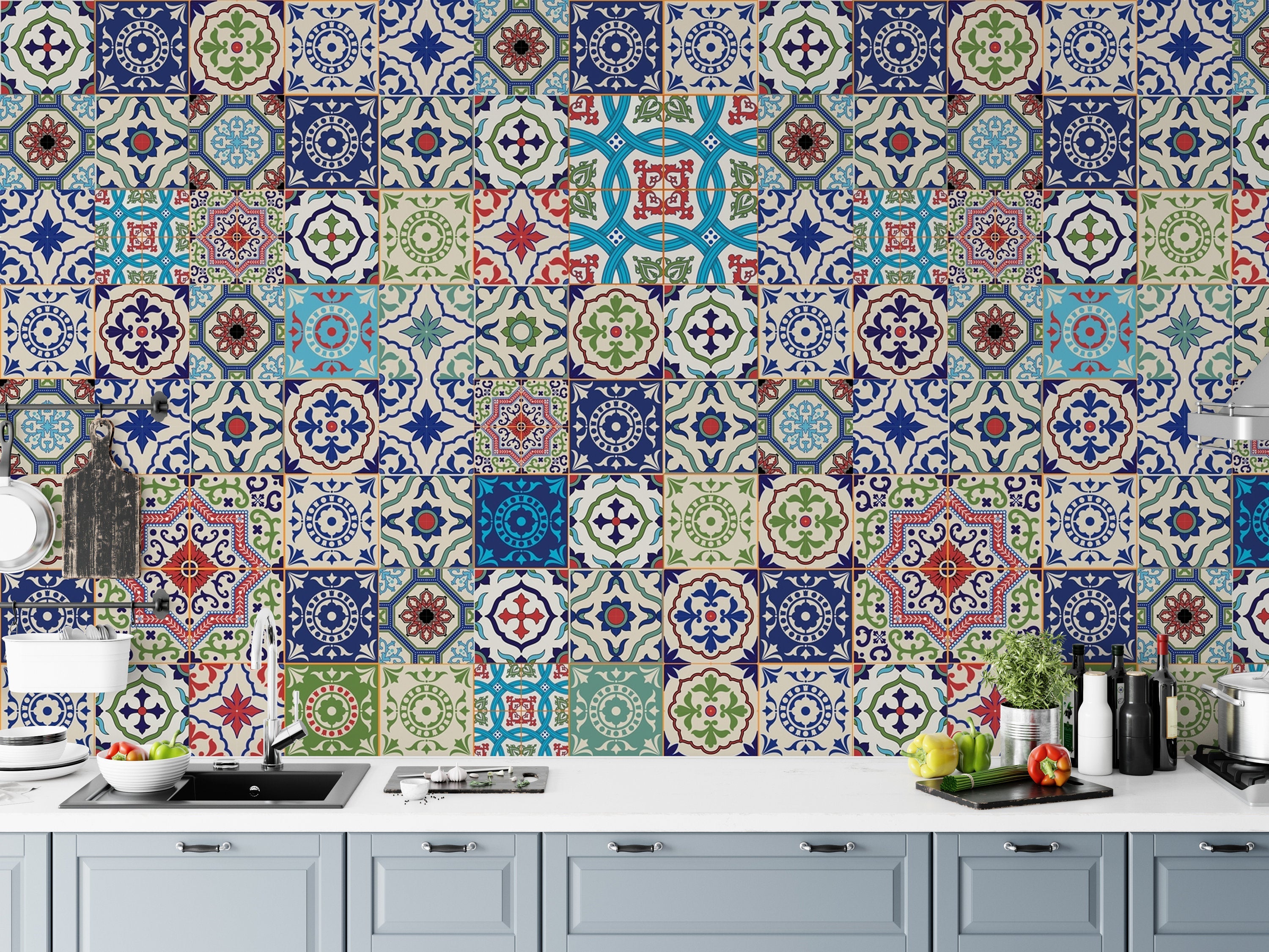 Arabic And Moroccan Style Multicolor Square Background Wallpaper