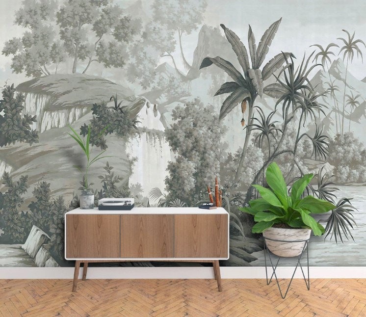 Vintage Style Forest Landscape Nature Wallpaper Home Wall Art