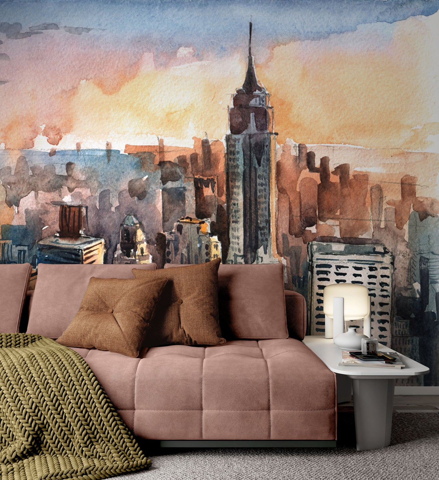 Manhattan Skyscrapers Sunset New York Towers City Wallpaper