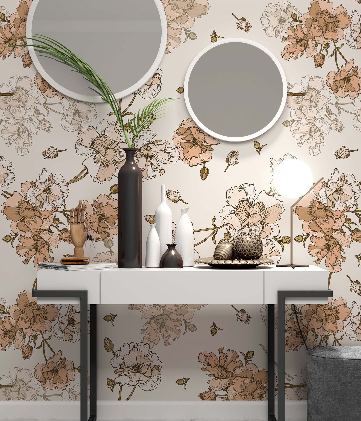 Elegant Bouquet of Flowers Background Floral Wallpaper Living Room Cafe Restaurant Office Bedroom Mural Home Wall Art