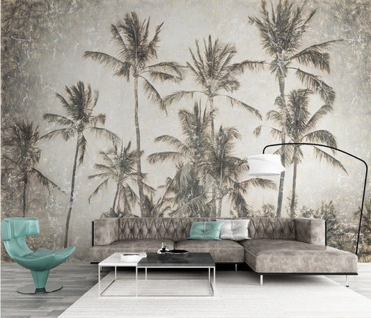 Tropical Banana Palm Trees Vintage Style Floral Wallpaper Cafe Restaurant Decoration Living Room Bedroom Mural Home Decor Wall Art