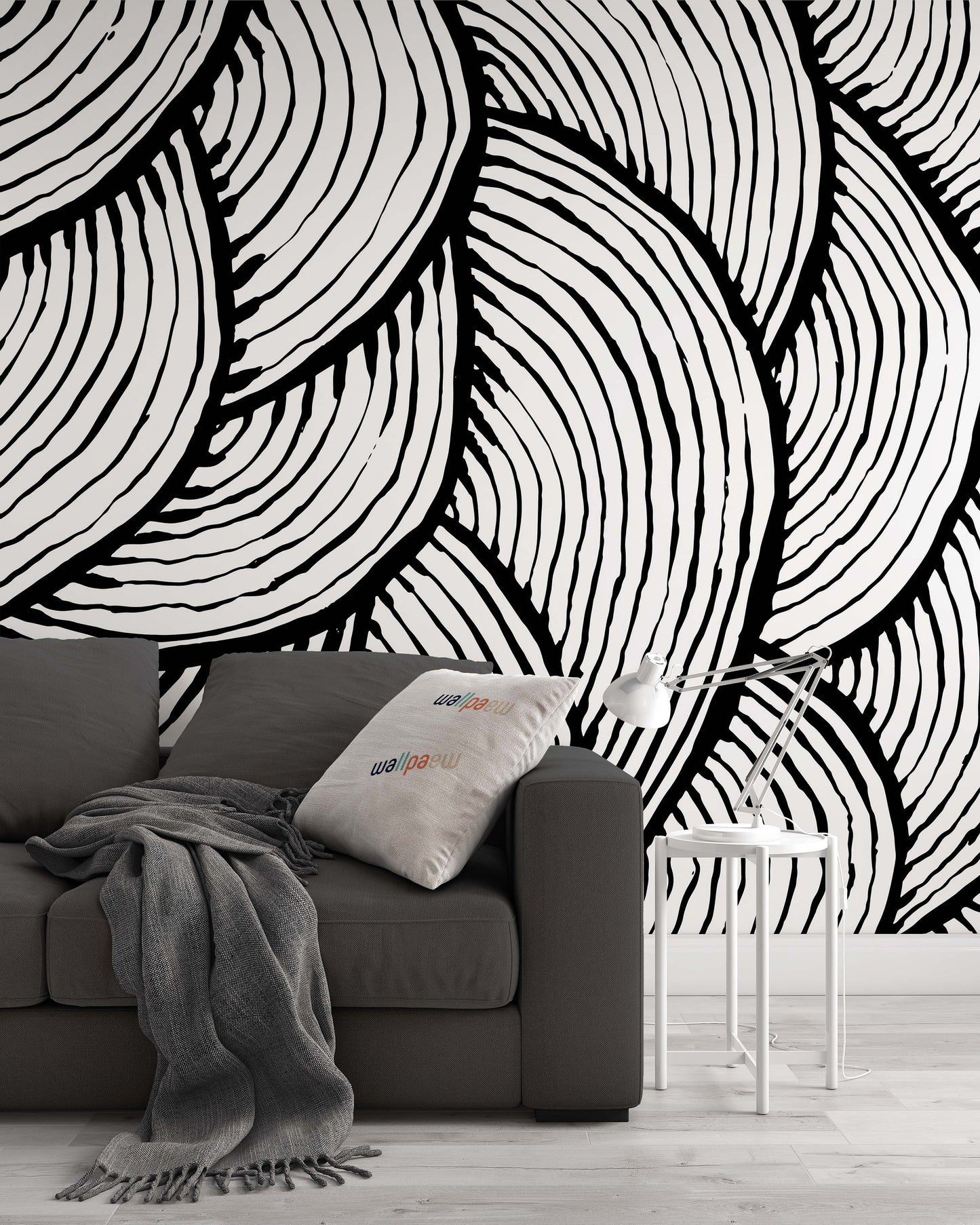 Brush Stroke Pattern Black and White Watercolor Abstract Wallpaper Cafe Restaurant Decoration Living Room Bedroom Mural Home Decor Wall Art