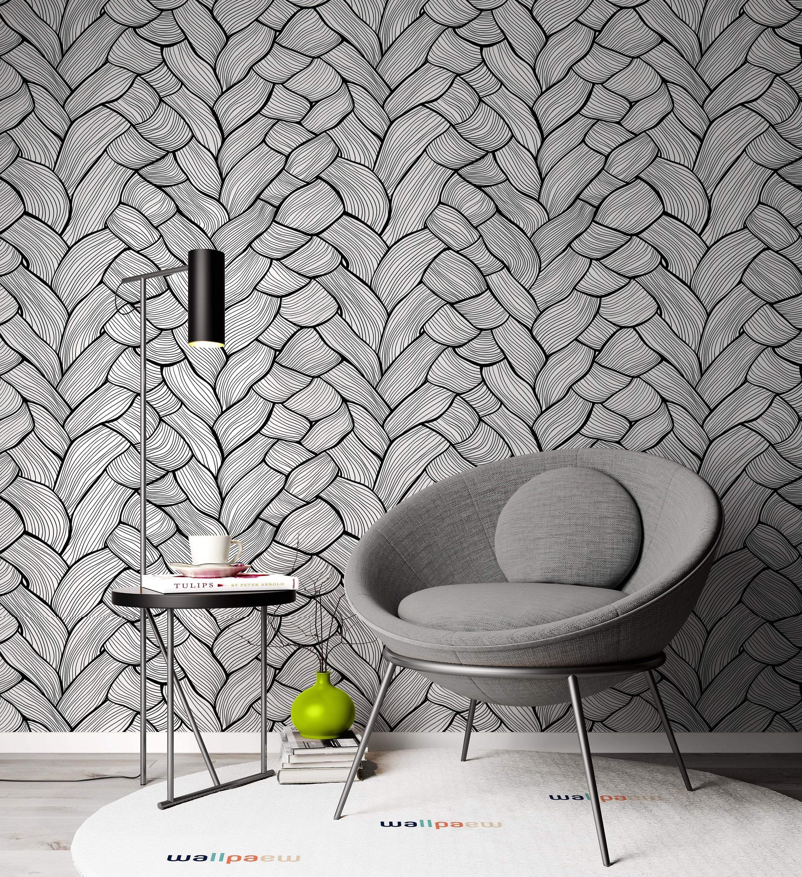Abstract Hand Drawn Structural Motif Wallpaper Cafe Restaurant Decoration Living Room Bedroom Mural Home Decor Wall Art