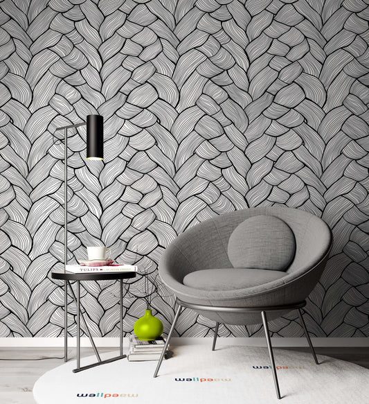 Abstract Hand Drawn Structural Motif Wallpaper Cafe Restaurant Decoration Living Room Bedroom Mural Home Decor Wall Art