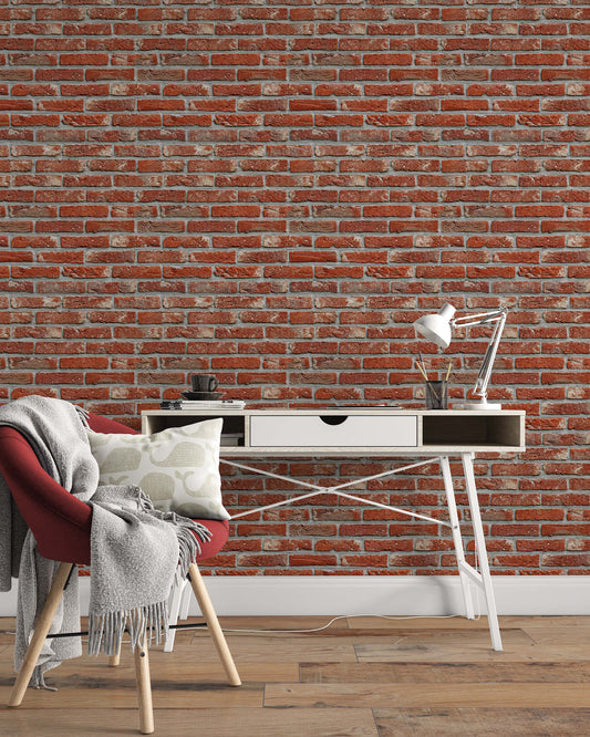 Red Brick Wall Wallpaper Cafe Office Restaurant Bathroom Living Room Bedroom Mural Art Removable