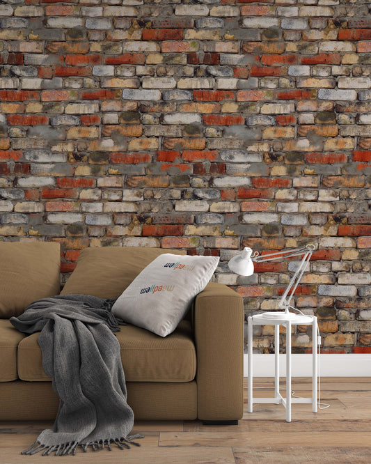 Colorful Vintage Brick Wall Wallpaper Cafe Office Restaurant Bathroom Living Room Bedroom Mural Art Removable