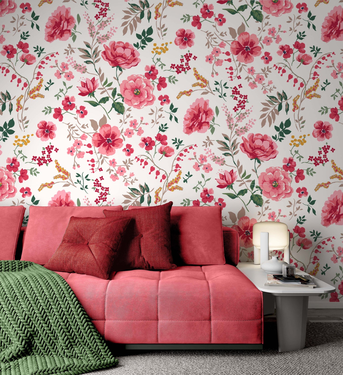 Watercolor Floral Pattern Flowers Background Modern Wallpaper Restaurant Living Room Cafe Office Bedroom Mural Home Wall Art