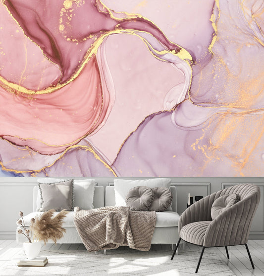 Marble Texture Abstract Mixing Acrylic Paints Alcohol Ink Wallpaper Cafe Restaurant Decoration Living Room Bedroom Mural Home Decor Wall Art