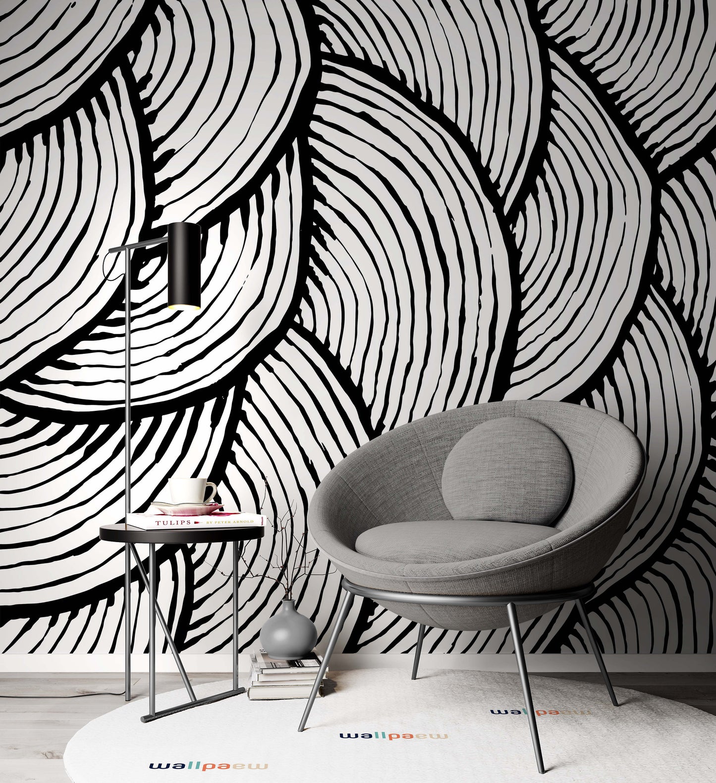 Brush Stroke Pattern Black and White Watercolor Abstract Wallpaper Cafe Restaurant Decoration Living Room Bedroom Mural Home Decor Wall Art