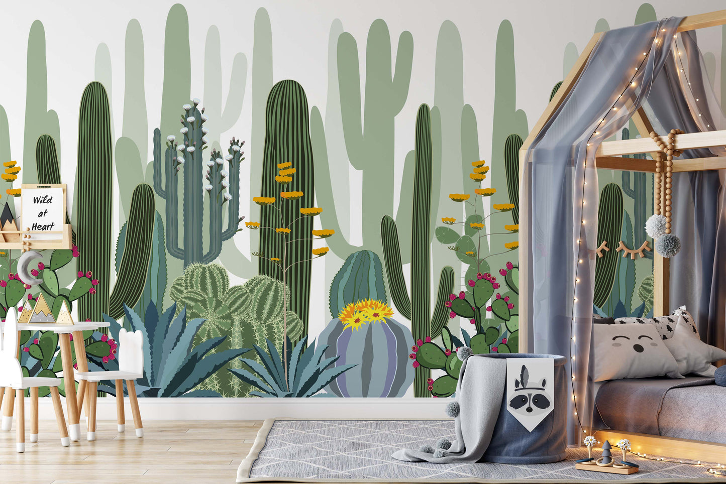 Cactuc Wild Forest Exotic Plants Wallpaper Nursery Children Kids Room Mural Home Decor Wall Art Removable