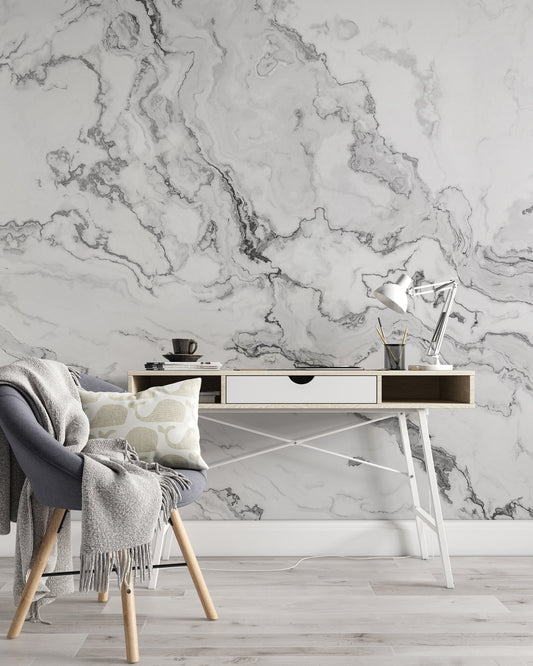 White Marble Tile Standing On Background Abstract Wallpaper Bathroom Restaurant Bedroom Living Room Cafe Office Mural Home Decor Wall Art