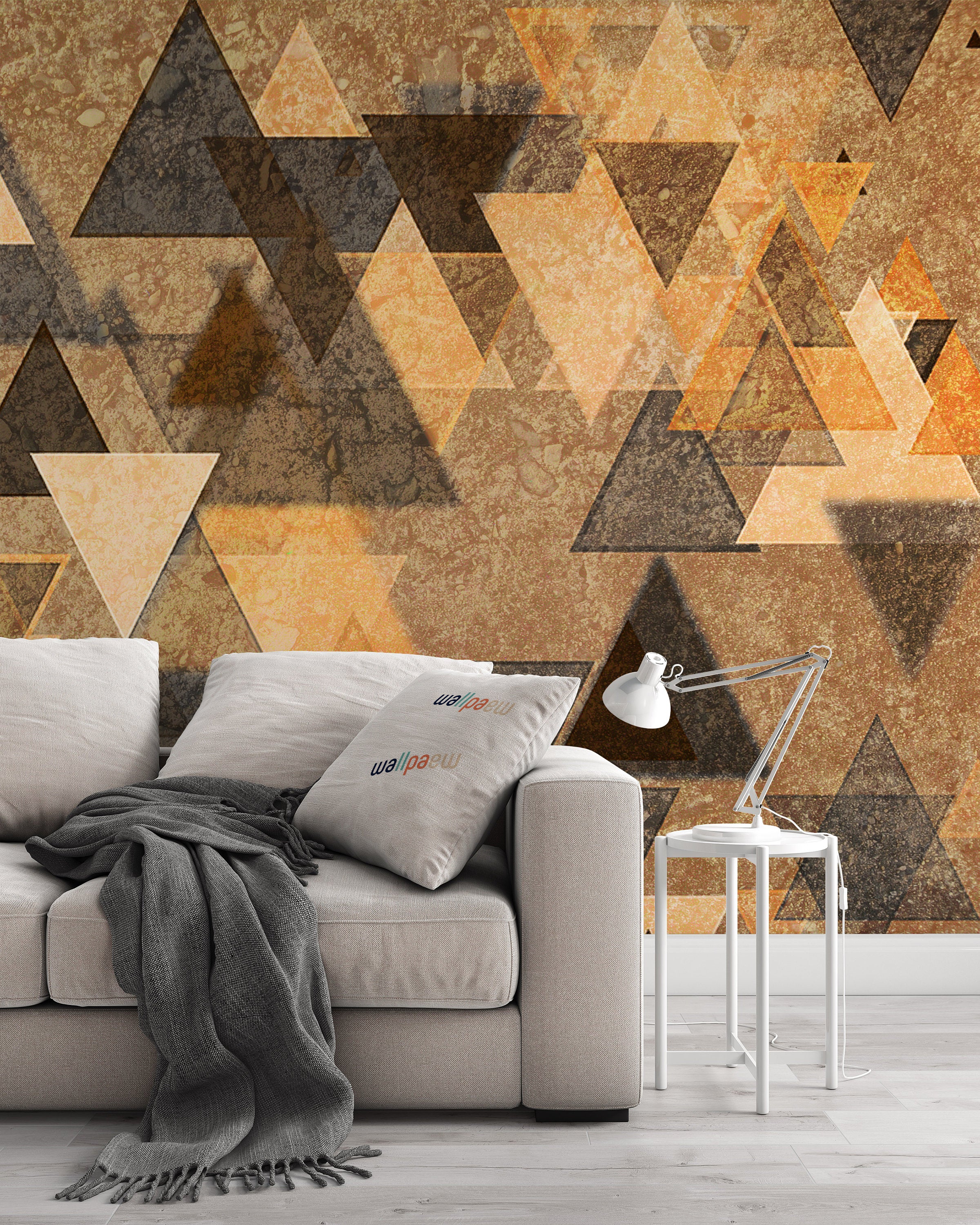 Random Triangle Geometric Shapes Art Wallpaper Self Adhesive Peel and Stick Wall Sticker Wall Decoration Modern Design Removable