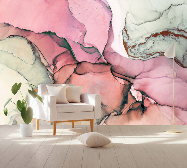 Ink Paint Abstract Closeup Painting Colorful Luxury Wallpaper Self Adhesive Peel and Stick Wall Sticker Wall Decoration Removable