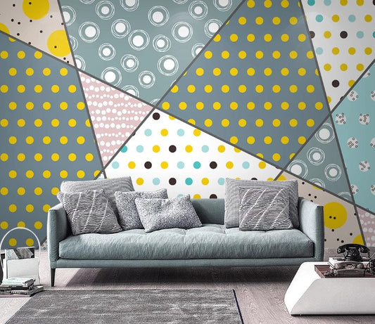 Geometric Trapezoid and Triangle Shapes Points Wallpaper Self Adhesive Peel and Stick Wall Sticker Wall Decoration Scandinavian Removable