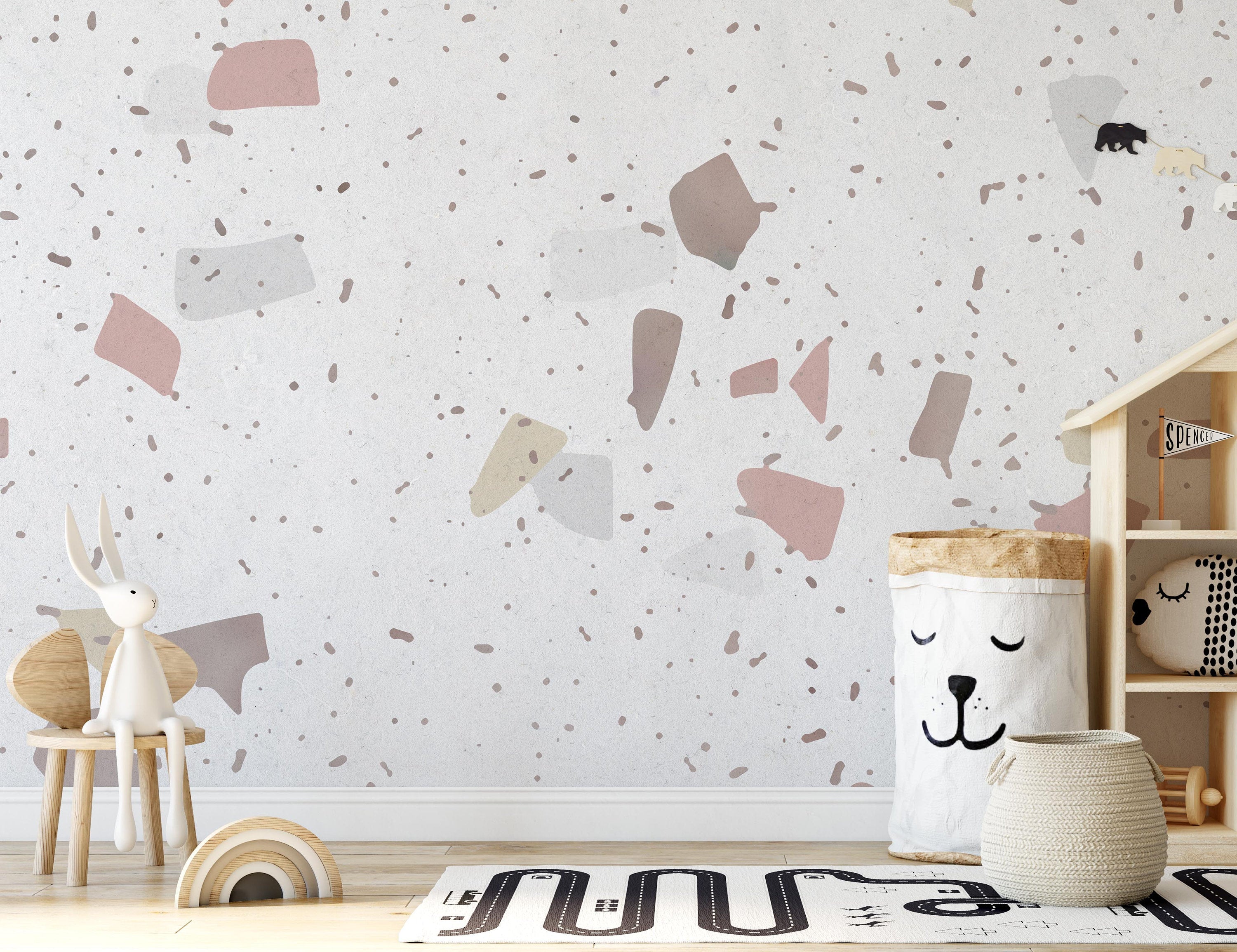 Colorful Abstract Stones Funny Wallpaper Self Adhesive Peel and Stick Wall Sticker Wall Decoration Scandinavian Removable