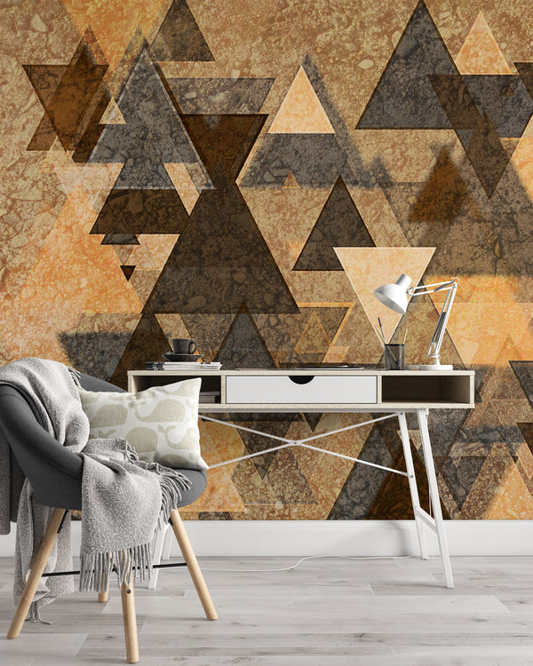 Random Triangle Geometric Shapes Art Wallpaper Self Adhesive Peel and Stick Wall Sticker Wall Decoration Modern Design Removable