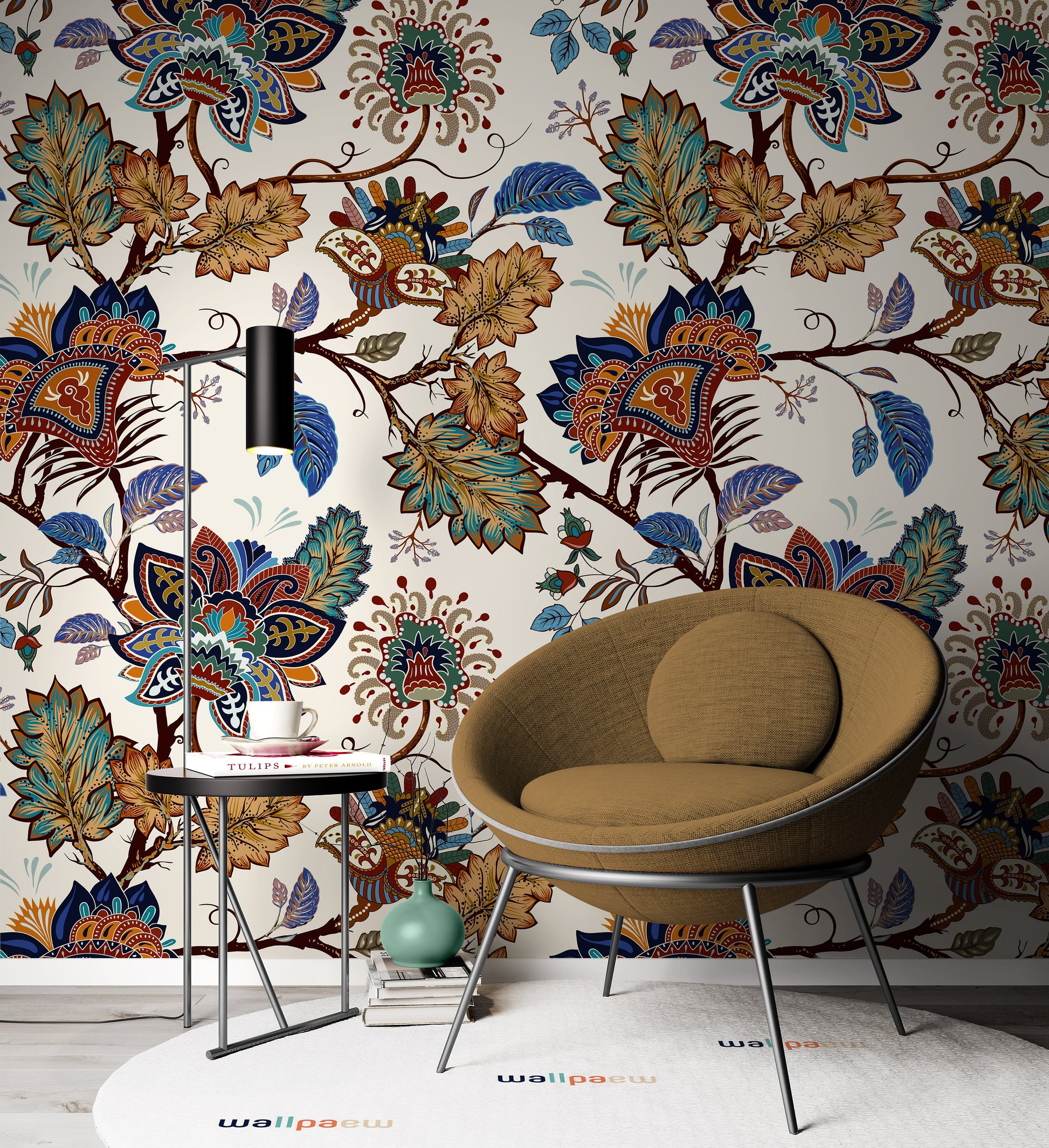 Colorful Indian Decorative Ethnic Wallpaper Self Adhesive Peel and Stick Wall Sticker Wall Decoration Scandinavian Removable