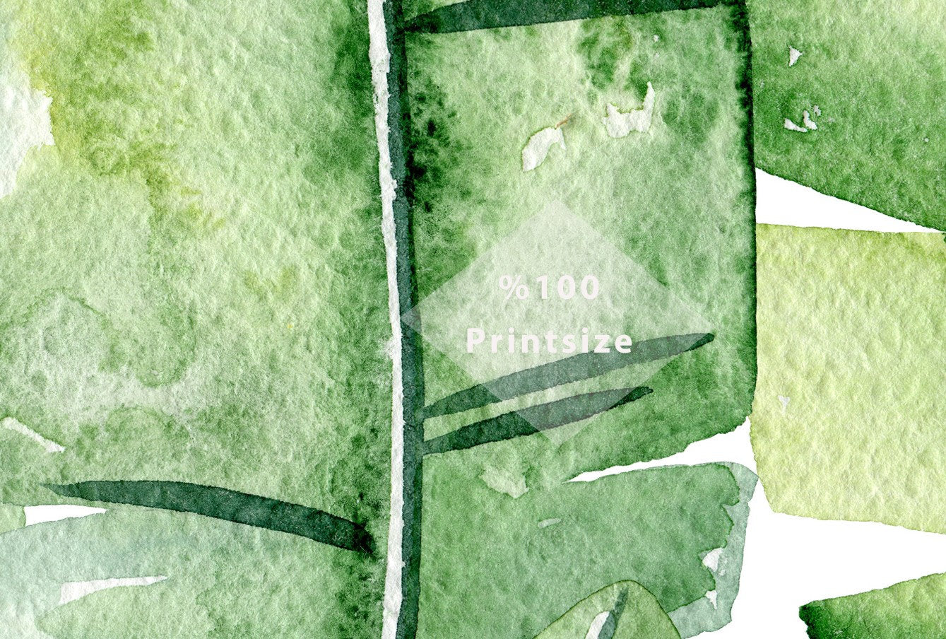 Tropical Watercolor Green Leaves Wallpaper Self Adhesive Peel and Stick Wall Decoration Minimalistic Scandinavian Design Removable