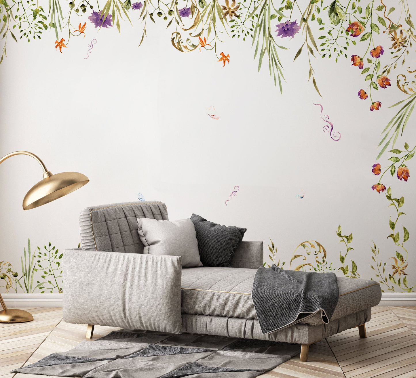 Colorful Garden Flowers Floral Background Wallpaper Vintage Self Adhesive Peel and Stick Home House Wall Decoration Removable