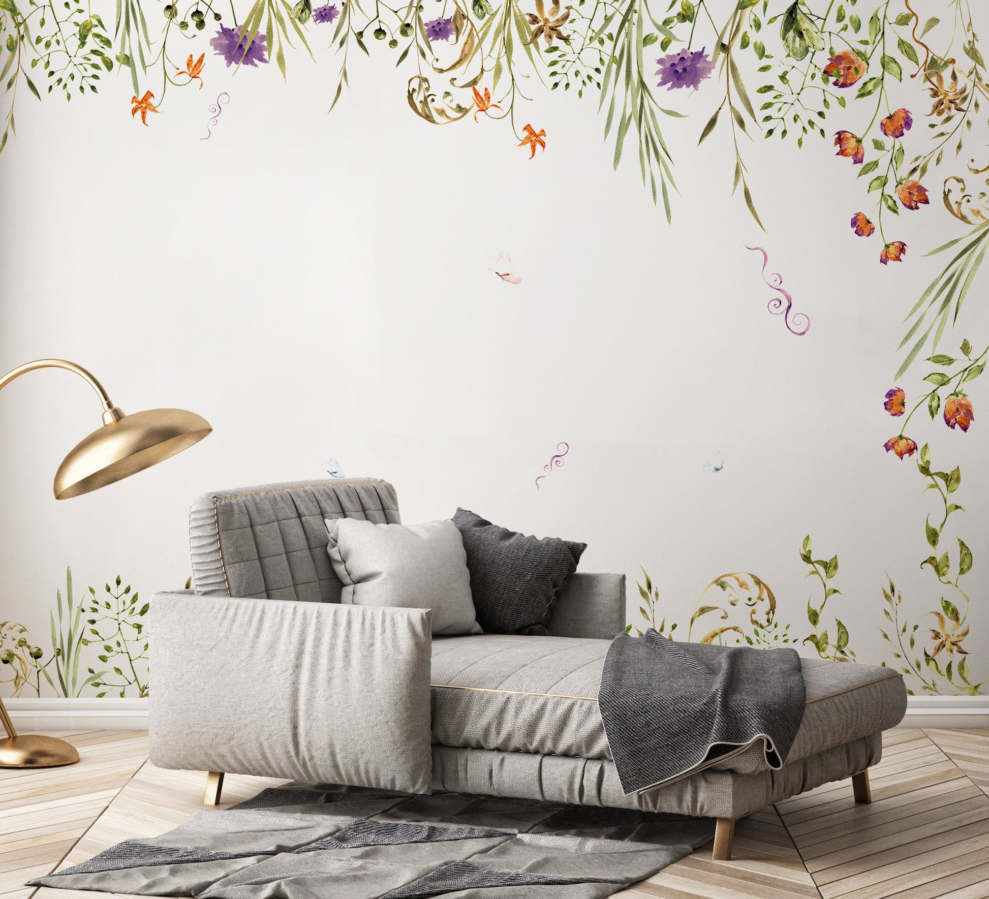 Colorful Garden Flowers Floral Background Wallpaper Vintage Self Adhesive Peel and Stick Home House Wall Decoration Removable
