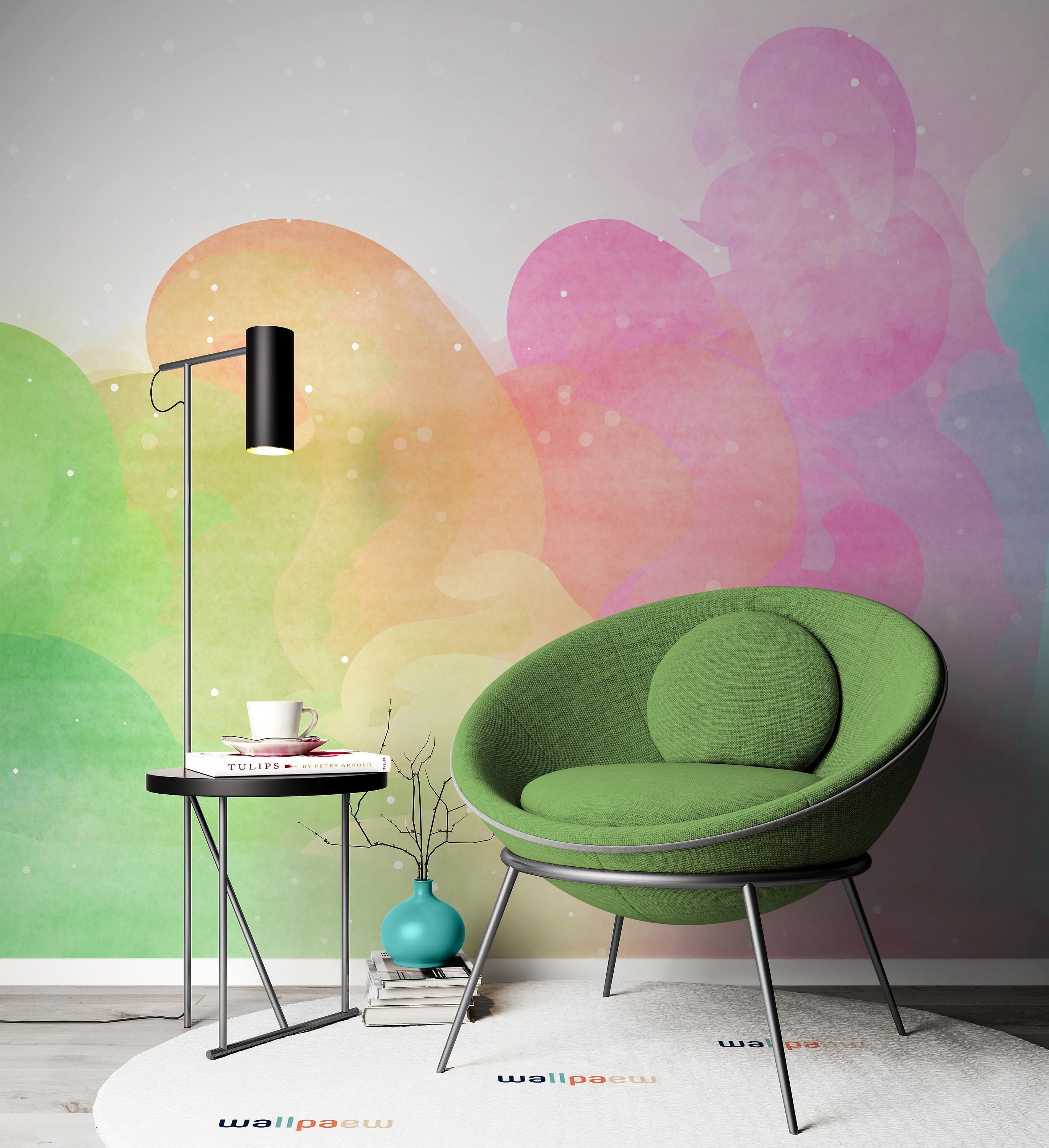 Abstract Colorful Watercolor Luxury Background Wallpaper Self Adhesive Peel and Stick Wall Sticker Wall Decoration Removable